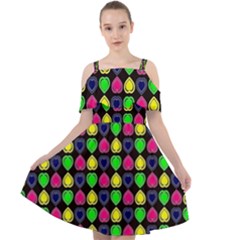 Colorful Mini Hearts Cut Out Shoulders Chiffon Dress by ConteMonfrey