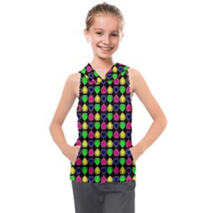 Colorful Mini Hearts Kids  Sleeveless Hoodie by ConteMonfrey