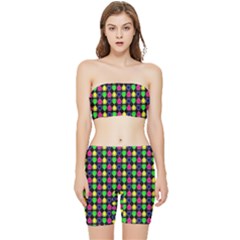 Colorful Mini Hearts Stretch Shorts And Tube Top Set by ConteMonfrey