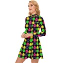 Colorful Mini Hearts Long Sleeve Velour Longline Dress View2