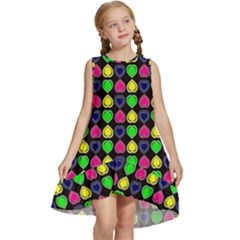 Colorful Mini Hearts Kids  Frill Swing Dress by ConteMonfrey