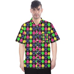 Colorful Mini Hearts Men s Hawaii Shirt