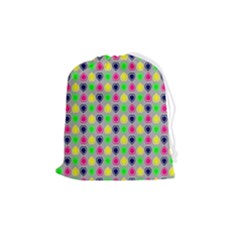 Colorful Mini Hearts Grey Drawstring Pouch (medium) by ConteMonfrey