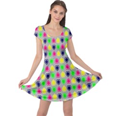 Colorful Mini Hearts Grey Cap Sleeve Dress by ConteMonfrey