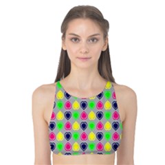 Colorful Mini Hearts Grey Tank Bikini Top by ConteMonfrey