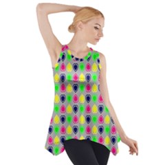 Colorful Mini Hearts Grey Side Drop Tank Tunic by ConteMonfrey