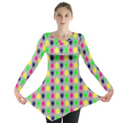 Colorful Mini Hearts Grey Long Sleeve Tunic  by ConteMonfrey