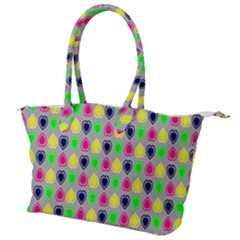 Colorful Mini Hearts Grey Canvas Shoulder Bag