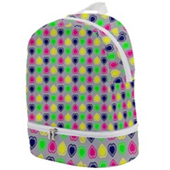 Colorful Mini Hearts Grey Zip Bottom Backpack by ConteMonfrey