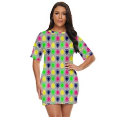 Colorful Mini Hearts Grey Just Threw It On Dress by ConteMonfrey