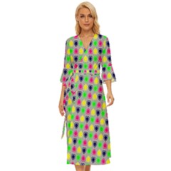 Colorful Mini Hearts Grey Midsummer Wrap Dress by ConteMonfrey