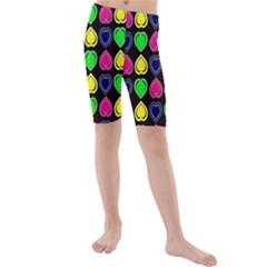 Black Blue Colorful Hearts Kids  Mid Length Swim Shorts by ConteMonfrey