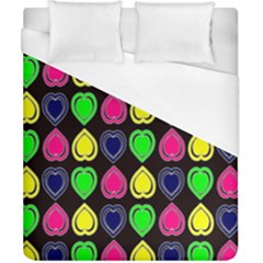 Black Blue Colorful Hearts Duvet Cover (california King Size) by ConteMonfrey