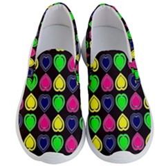 Black Blue Colorful Hearts Men s Lightweight Slip Ons by ConteMonfrey