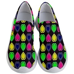 Black Blue Colorful Hearts Women s Lightweight Slip Ons by ConteMonfrey