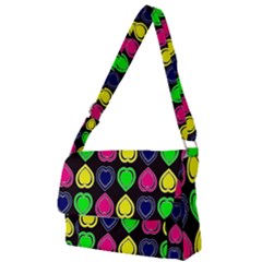 Black Blue Colorful Hearts Full Print Messenger Bag (s) by ConteMonfrey