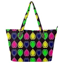 Black Blue Colorful Hearts Full Print Shoulder Bag by ConteMonfrey