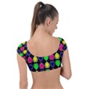 Black Blue Colorful Hearts Cap Sleeve Ring Bikini Top View2