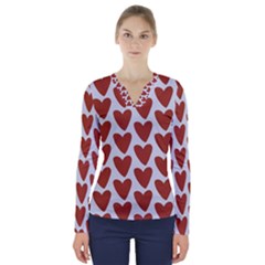 Little Hearts V-neck Long Sleeve Top by ConteMonfrey