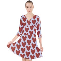 Little Hearts Quarter Sleeve Front Wrap Dress by ConteMonfrey