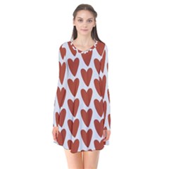 Little Hearts Long Sleeve V-neck Flare Dress by ConteMonfrey