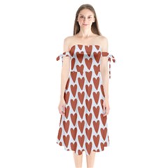 Little Hearts Shoulder Tie Bardot Midi Dress by ConteMonfrey