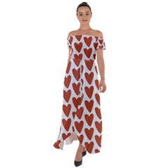 Little Hearts Off Shoulder Open Front Chiffon Dress by ConteMonfrey