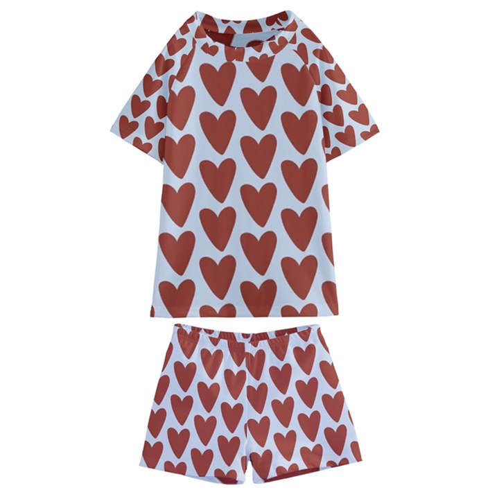 Little Hearts Kids  Swim Tee and Shorts Set