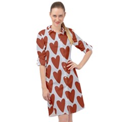 Little Hearts Long Sleeve Mini Shirt Dress by ConteMonfrey