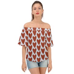 Little Hearts Off Shoulder Short Sleeve Top by ConteMonfrey