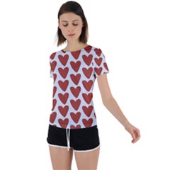 Little Hearts Back Circle Cutout Sports Tee by ConteMonfrey