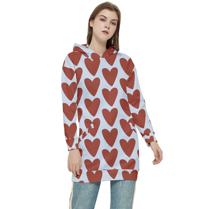 Little Hearts Women s Long Oversized Pullover Hoodie