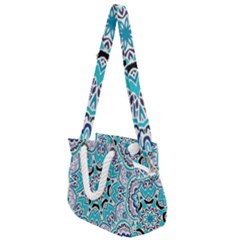 Blue Shades Mandala   Rope Handles Shoulder Strap Bag by ConteMonfrey