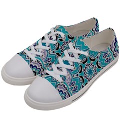 Blue Shades Mandala   Women s Low Top Canvas Sneakers by ConteMonfrey