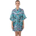 Blue Shades Mandala   Half Sleeve Satin Kimono  View1