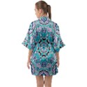 Blue Shades Mandala   Half Sleeve Satin Kimono  View2