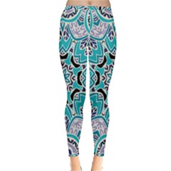 Blue Shades Mandala   Inside Out Leggings by ConteMonfrey