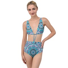 Blue Shades Mandala   Tied Up Two Piece Swimsuit by ConteMonfrey