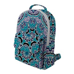 Blue Shades Mandala   Flap Pocket Backpack (large) by ConteMonfrey