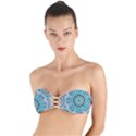 Blue Shades Mandala   Twist Bandeau Bikini Top View1