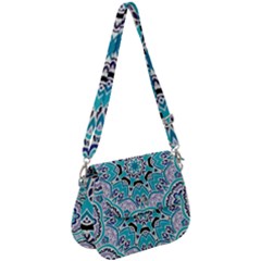 Blue Shades Mandala   Saddle Handbag by ConteMonfrey