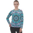 Blue Shades Mandala   Women s Long Sleeve Raglan Tee View1