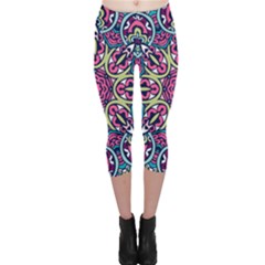 Cold Colors Mandala   Capri Leggings  by ConteMonfrey