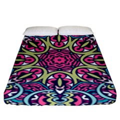 Cold Colors Mandala   Fitted Sheet (king Size) by ConteMonfrey