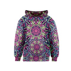 Cold Colors Mandala   Kids  Pullover Hoodie by ConteMonfrey