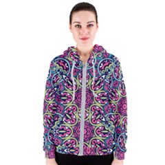 Cold Colors Mandala   Women s Zipper Hoodie by ConteMonfrey