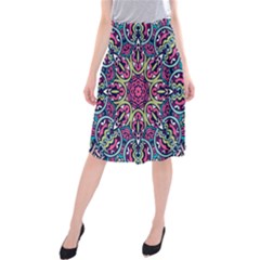 Cold Colors Mandala   Midi Beach Skirt by ConteMonfrey