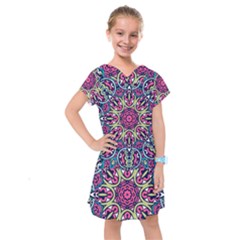 Cold Colors Mandala   Kids  Drop Waist Dress by ConteMonfrey