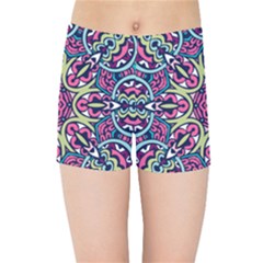 Cold Colors Mandala   Kids  Sports Shorts by ConteMonfrey