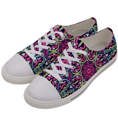 Cold Colors Mandala   Women s Low Top Canvas Sneakers by ConteMonfrey